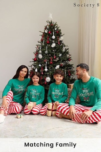 Society 8 Green Elf Matching Family Elf Christmas PJ Set (R80390) | £26
