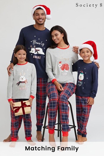 Society 8 Red Bearly Awake Matching Family Bear Christmas PJ Set (R80394) | £26