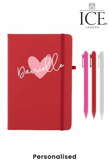 Personalised Notebook with Set of 3 Pens by Ice London (R80466) | £12