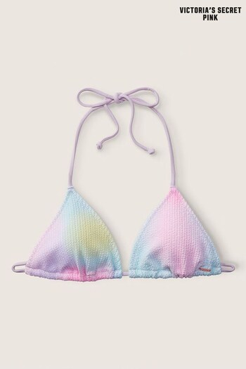 Victoria's Secret PINK Sky Blur Blue Triangle Crinkle Bikini Top (R80653) | £30