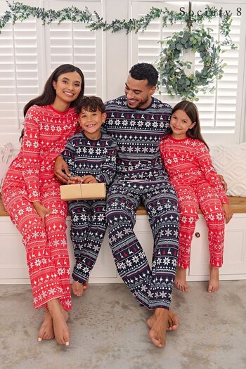 Society 8 Navy Fairisle Matching Family Fairisle Christmas PJ Set (R80939) | £20