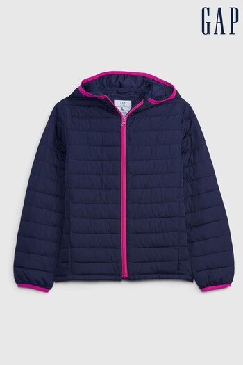 Gap Navy Blue & Pink Water Resistant Lightweight Puffer Jacket (R82535) | £28