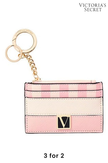 Victoria's Secret Pink Iconic Stripe The Victoria Card Case Keyring (R82670) | £18
