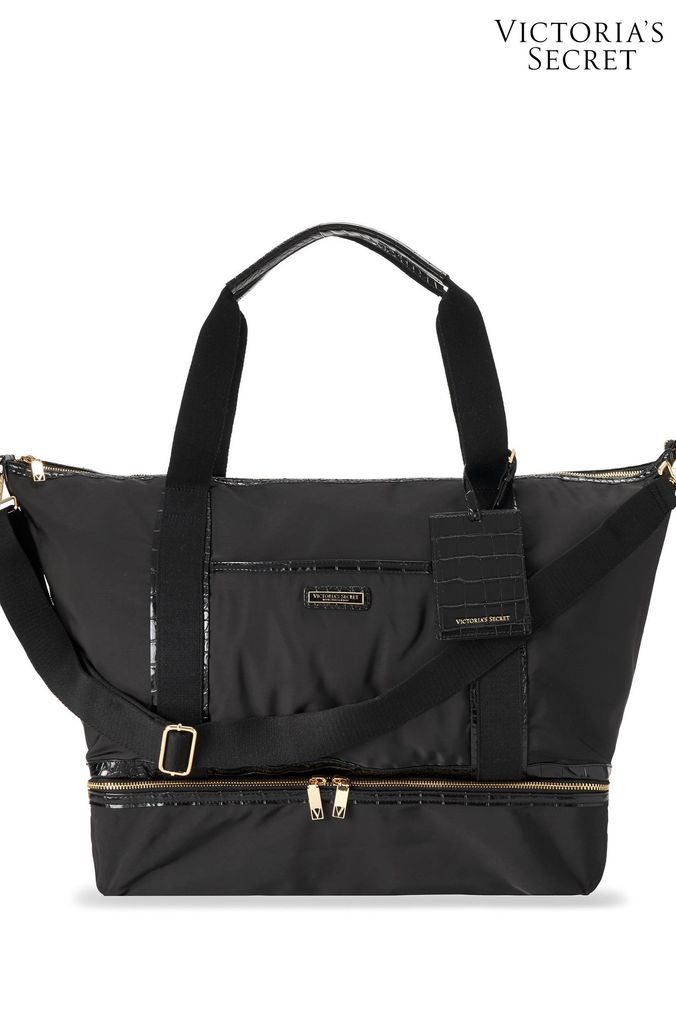 Victoria secret bag black and white best sale