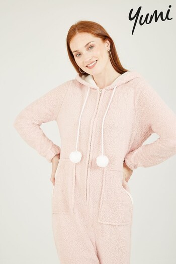 Yumi Pink Teddy Bear Blanche All In One With Bobble (R83573) | £45