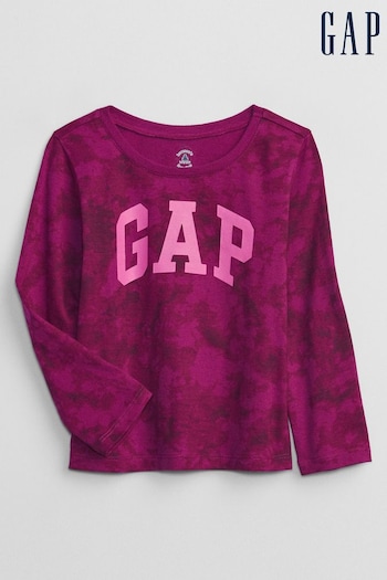 Gap Purple Logo Long Sleeve Crew Neck T-Shirt (R83614) | £8