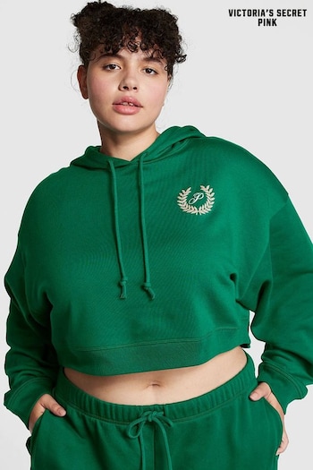 Victoria's Secret PINK Garnet Green Fleece Cropped Hoodie (R83646) | £16