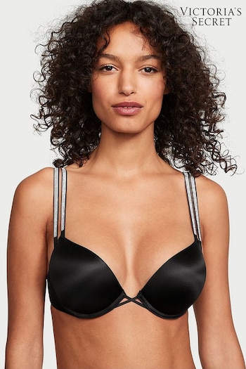 Victoria's Secret Black Add 2 Cups Push Up Double Shine Strap Add 2 Cups Push Up Bombshell Bra (R83670) | £59