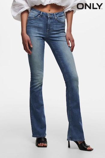 ONLY Blue Mid Rise Stretch Flare Jean (R83992) | £38