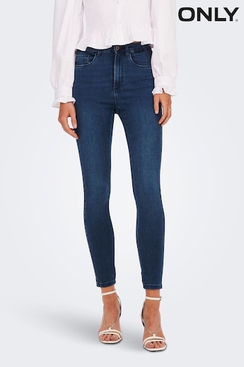 ONLY Blue Petite High Waisted Stretch Skinny Vero Jeans (R83994) | £26