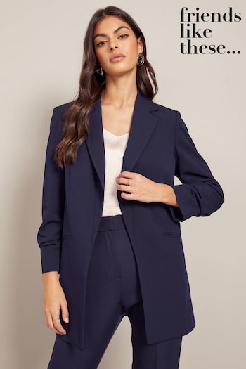 Ambush WOMEN CLOTHING COATS Navy Blue Petite Edge to Edge Tailored Blazer (R84002) | £44