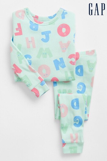 Gap Green Alphabet Print Long Sleeve Pyjama Set (R84054) | £18