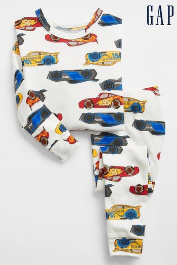 Gap White Car Print Long Sleeve Pyjama Set (R84059) | £20