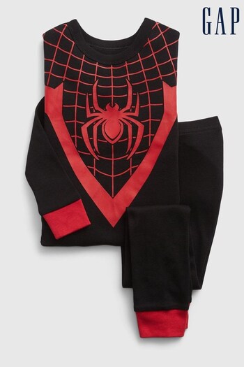 Gap Black Marvel Spiderman Long Sleeve Pyjama Set (R84083) | £20