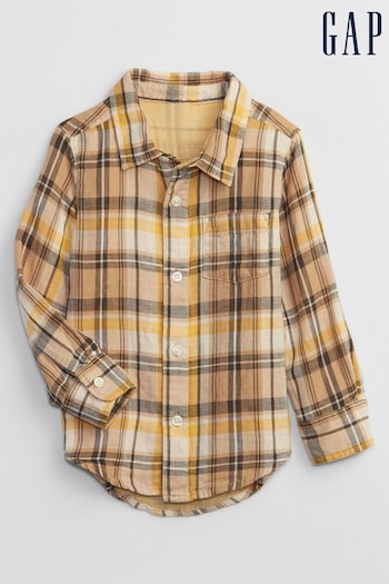 Gap Yellow Tartan Pocket Long Sleeve Shirt (R84101) | £18