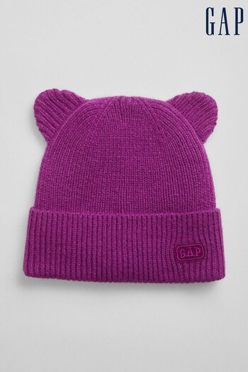 Gap Purple Toddlers Bear Ear Beanie (R84111) | £12