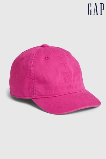 Gap Pink Toddlers Organic Cotton Washed Baseball Hat (R84121) | £10