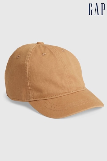 Gap Brown Toddlers Organic Cotton Washed Baseball Hat (R84122) | £10