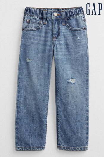 Gap Mid Wash Blue Destructed 90s' Original Straight fave Jeans (R84392) | £20