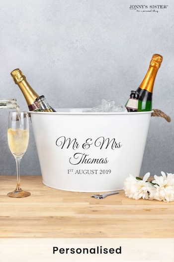 Personalised White Wedding Wine Cooler by Jonny's Sister (R84715) | £45