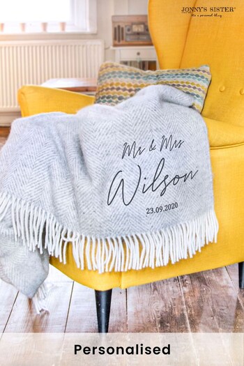 Personalised Anniversary or Wedding Throw by Jonny's Sister (R84716) | £89