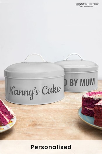 Personalised  Grey Cake Tin by Jonny's Sister (R84735) | £46