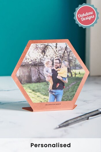 Personalised Copper Hexagonal Picture Frame by Oakdene Designs (R84846) | £22