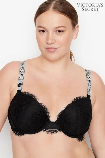 Victoria's Secret Black Shine Strap Plunge Push Up Bra (R89725) | £59