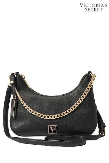 Victoria's Secret Black Leather Slouch Crossbody Bag (R89852) | £49