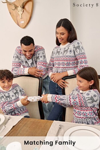 Society 8 White Lapland Matching Family Lapland Christmas Jumper (R90724) | £20