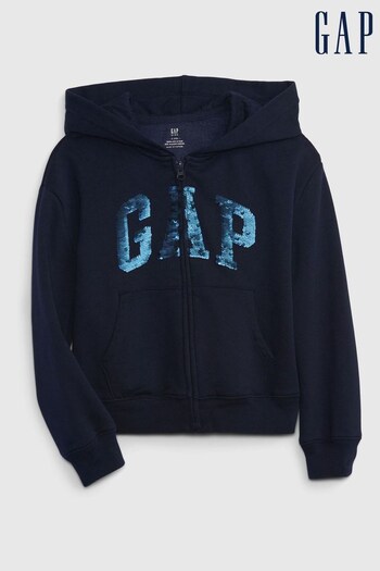 Gap Navy Blue Flip Sequin Logo Hoodie (R90762) | £30