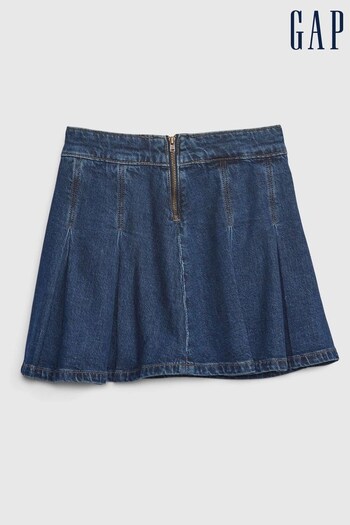 Gap Blue Denim Pleated Denim Mini Skirt (R90786) | £25