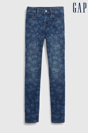 Gap Dark Wash Blue Floral Skinny Jeans (R90787) | £30