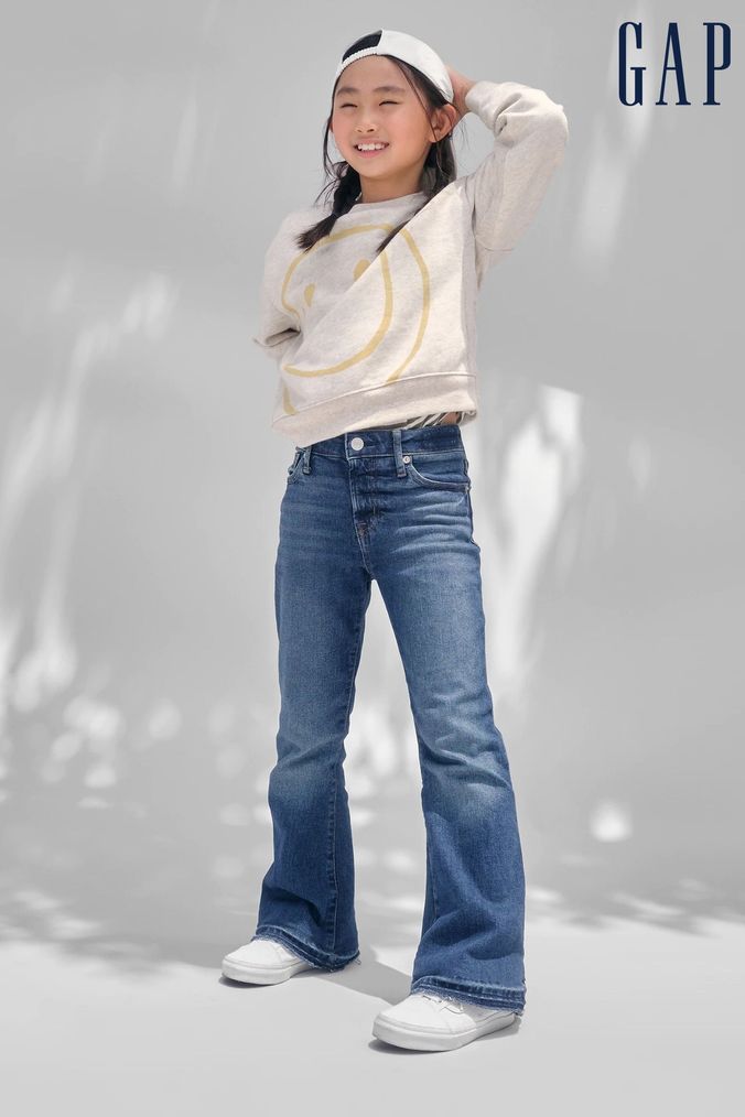 Girls bell bottom jeans sales