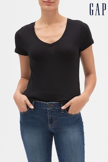 Gap Black Favourite Short Sleeve V-Neck T-Shirt (R91659) | £10