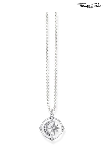 Thomas Sabo Silver Kingdom of Dreams Spinning Moon and Star Pendant Necklace (R91707) | £179
