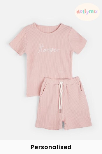 Personalised Ribbed 2-Piece Set by Dollymix (R92175) | £25