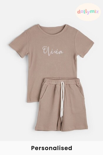 Personalised Ribbed 2-Piece Set by Dollymix (R92176) | £25