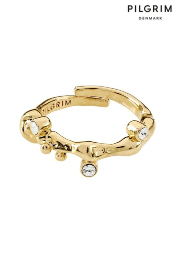 PILGRIM Gold Iwona Recycled Crystal Adjustable Ring (R92191) | £27.99