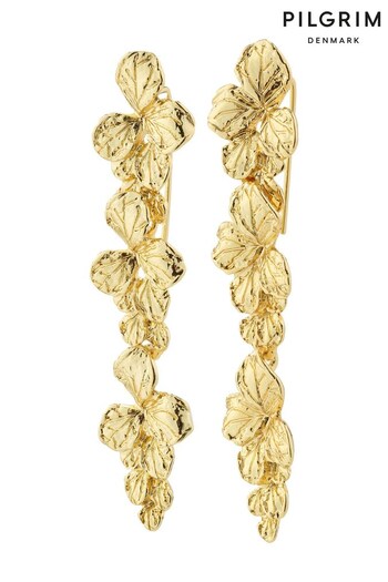 PILGRIM Gold Echo Recycled Flower Dangle Earrings (R92193) | £30