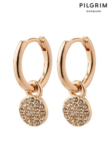 PILGRIM Gold Chayenne Recycled Hoop Pendant Earrings (R92199) | £25