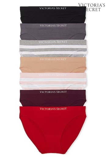 Victoria's Secret Red/Nude/Black Multipack Smooth Seamless Bikini Knickers (R92644) | £35
