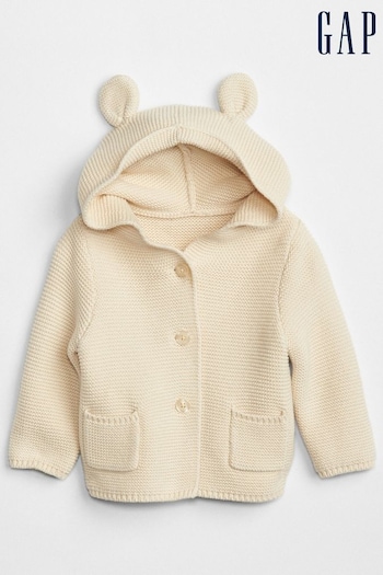 Gap Beige Knitted Brannan Bear Cardigan - Baby (Newborn - 24mths) (R92899) | £18