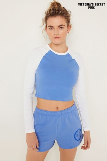 Victoria's Secret PINK Cornflower Blue Long Sleeve Crop T-Shirt (R93011) | £20