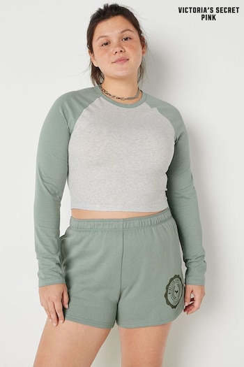 Victoria's Secret PINK Iceberg Green Long Sleeve Crop T-Shirt (R93012) | £20