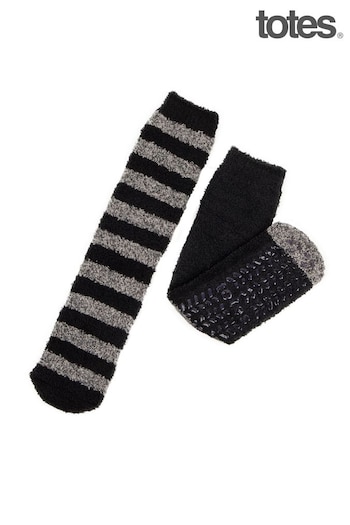 Totes C87 Grey and Black Mens Supersoft Socks Twin Pack (R93353) | £14