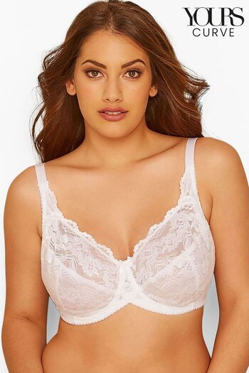 Yours Curve White Stretch Lace Non-Padded Underwired Bra (R93371) | £20