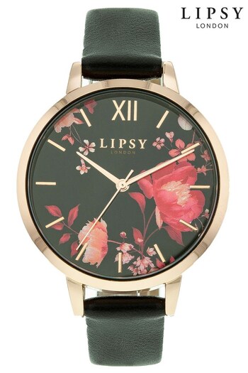 Lipsy Black Floral Watch (R93470) | £35
