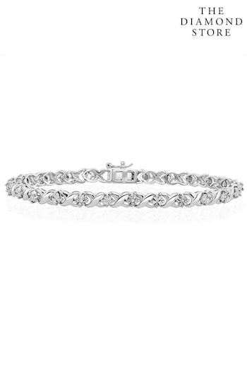 The Diamond Store Diamond Kisses Bracelet With 0.05ct Set in 925 Silver (R93526) | £219