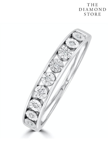 The Diamond Store Channel Set Lab Diamond Eternity Ring 0.05ct in 9K White Gold (R93530) | £219